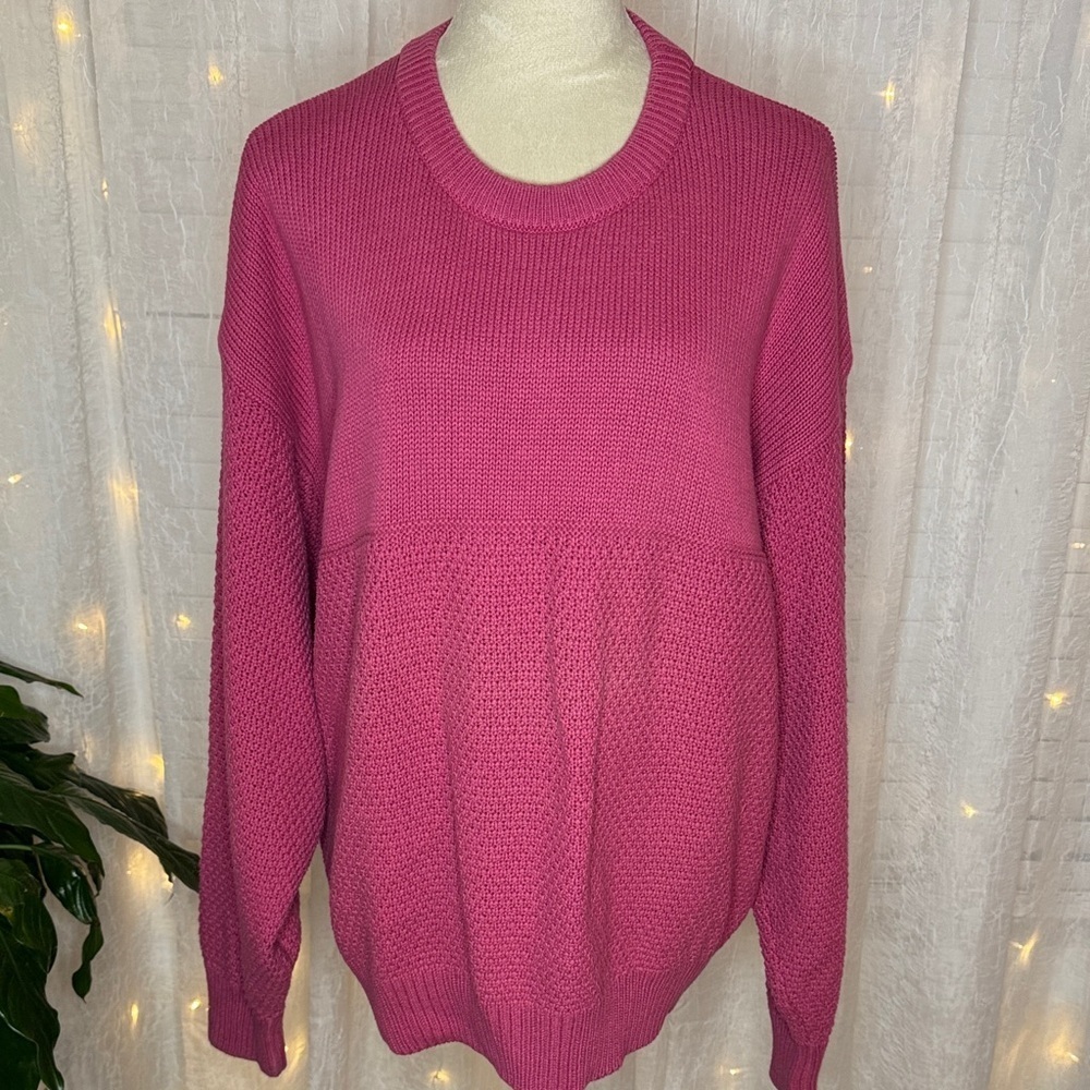 Eddie Bauer Bold Pink Crew Neck Sweater